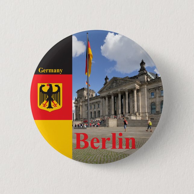 Reichstag-Gebäude. Berlin, Deutschland Button (Vorderseite)