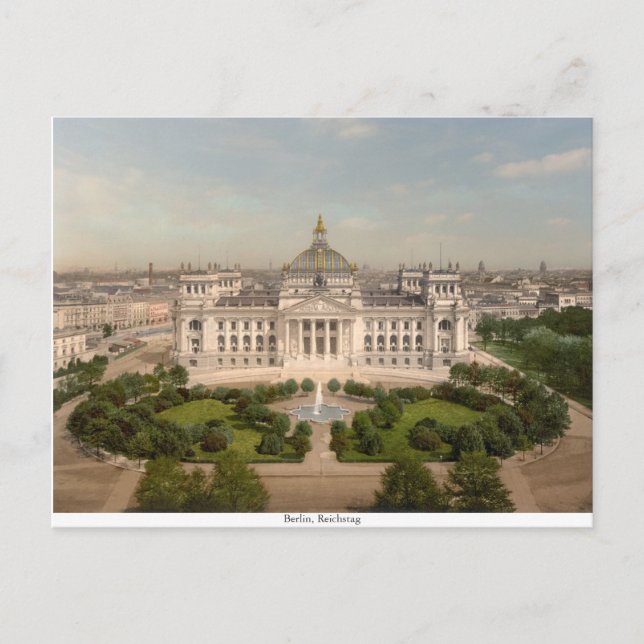Reichstag Gebäude, Berlin Deutschland Postkarte (Vorderseite)