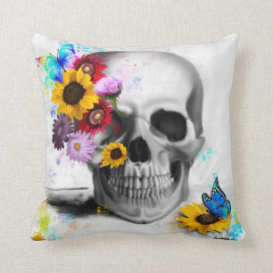 Reichtum des Blumenschmetterlingskulls Kissen