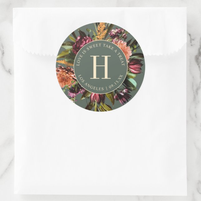 Reichtum des Frühlings farbenfrohe Hochzeit Grün Runder Aufkleber (Tasche)
