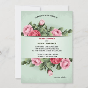 Reichtum des Frühlings Farbige florale rosa Grüne  Einladung