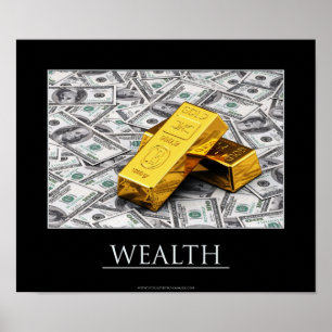 Reichtum - Goldbarren und Dollaranmerkungen Poster