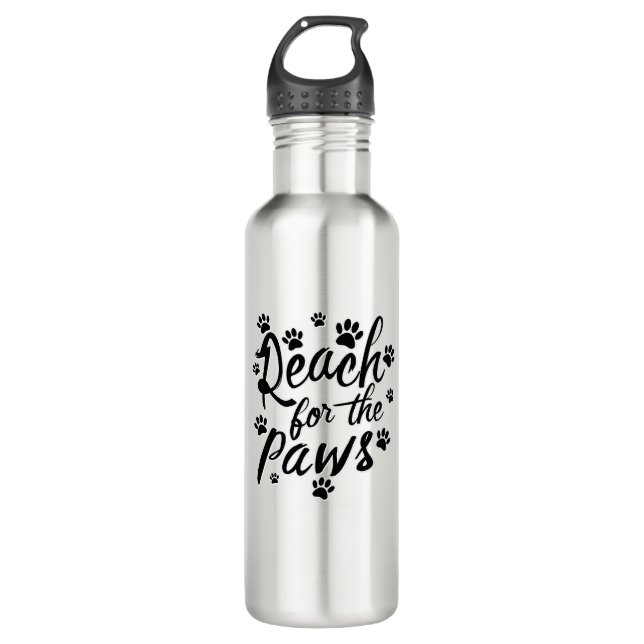 Reichweite für die Paws-Typografie Edelstahlflasche (Vorderseite)