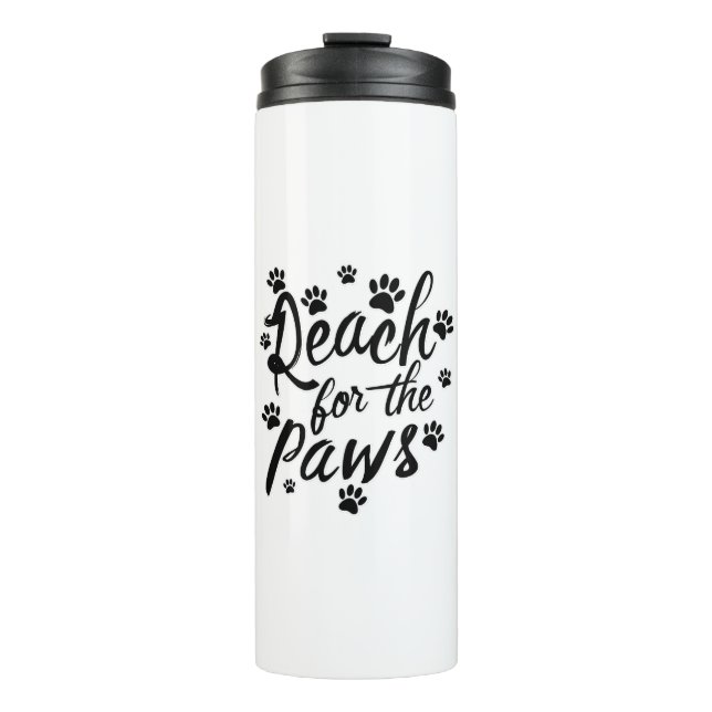Reichweite für die Paws-Typografie Thermosbecher (Vorderseite)