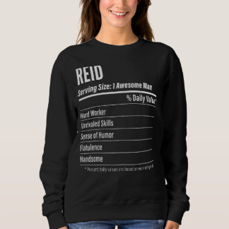 Reid Serving Size Nutrition Label Calories Sweatshirt