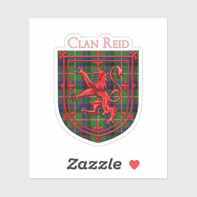 Reid Tartan Scottish Kariert Lion Rampant Aufkleber (Blatt)