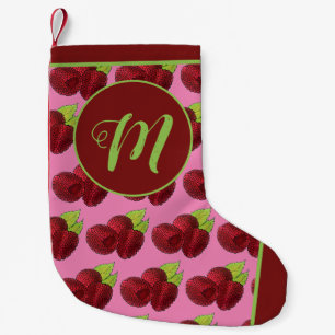 Reif Himbeere Rote Himbeeren Berry Frucht Druck Kleiner Weihnachtsstrumpf