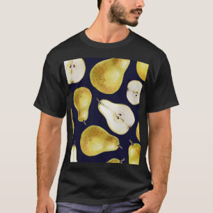 Reife Birne, schwarzer Hintergrund, Gartenkunst T-Shirt
