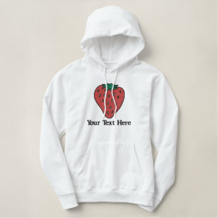 Reife Erdbeere personalisiert Bestickter Hoodie