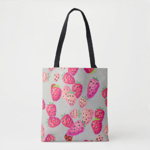 Reife Erdbeeren Handgezeichnete Textur Tasche