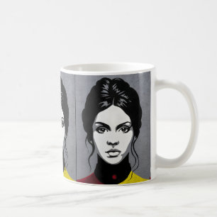 Reife Frau, in doppelter Farbe Kaffeetasse