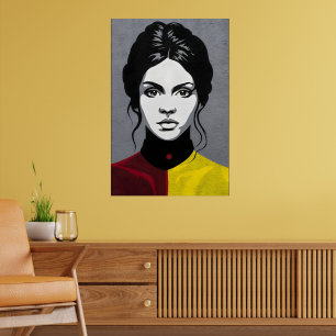 Reife Frau, in doppelter Farbe Poster
