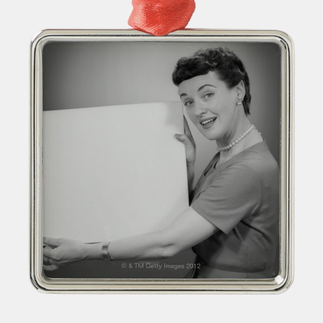 Reife Frau Silbernes Ornament (Vorne)