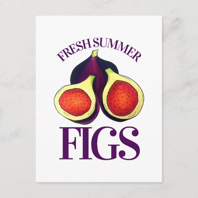 Reife Frische Sommer Feigen Feigenbaum Nahrung Postkarte (Vorderseite)