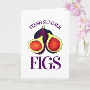 Reife Frische Sommerfiguren Feigenbaum Kochen Karte