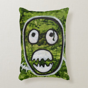 Reife Schädel-Monster-Grün-Vorlagen-Kunst Peters Zierkissen