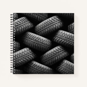 Reifen für schwarze Kraftfahrzeuge Notizbuch
