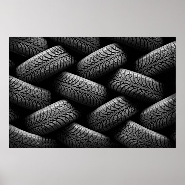 Reifen für schwarze Kraftfahrzeuge Poster (Vorne)