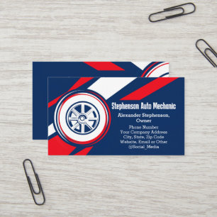 Reifen Logo Patriotisch Automechaniker Auto Visitenkarte