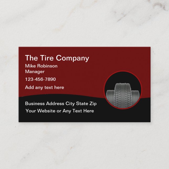 Reifen Store Automotive Repair Business Cards Visitenkarte (Vorderseite)