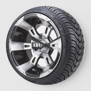 Reifen und Felge Große Wanduhr
