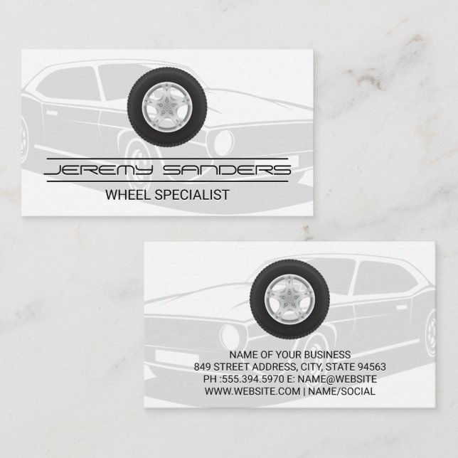 Reifen- und Radbetrieb | Auto-Autoreifen-Logo Visitenkarte (Vorne/Hinten)