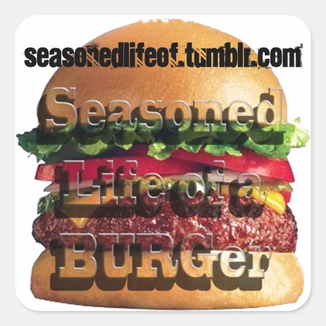 Reifes Leben eines Burger-Aufklebers Quadratischer Aufkleber (Vorderseite)