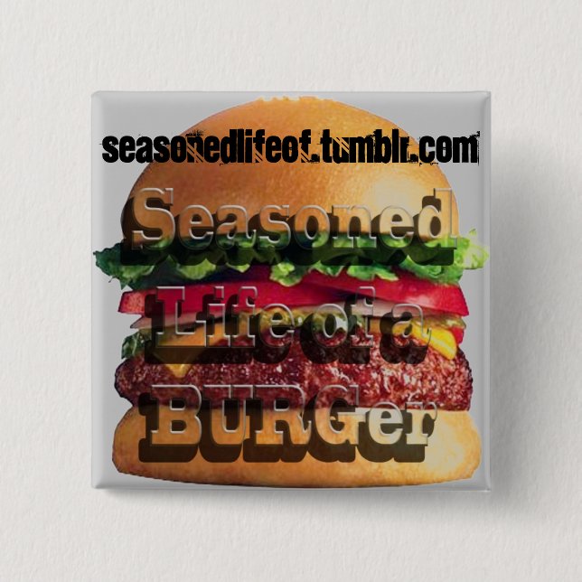 Reifes Leben eines Burger-Silber-Knopfes Button (Vorderseite)