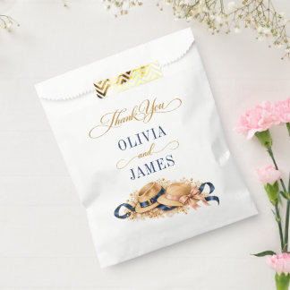 Reifes Paar Zweite Hochzeit Navy Gold Geschenktütchen