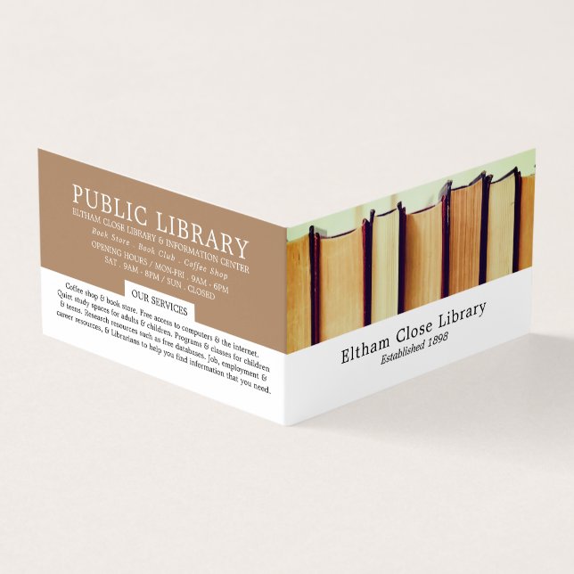 Reihe alter Bücher, Bibliothek, Bibliothekar im De Visitenkarten (Vorderseite)