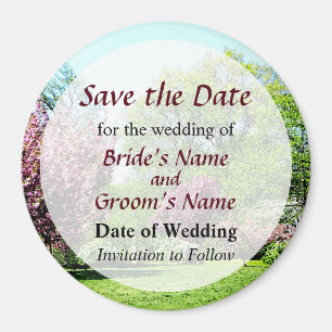 Reihe blühender Bäume Save the Date Magnet