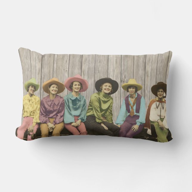 Reihe des Vintagen Western-Cowgirlskissens Lendenkissen (Vorderseite)