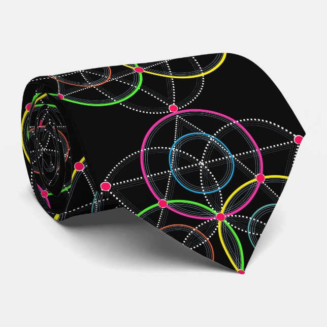 Reihe geometrische Kreise und Linien in der Farbe Krawatte (Gerollt)