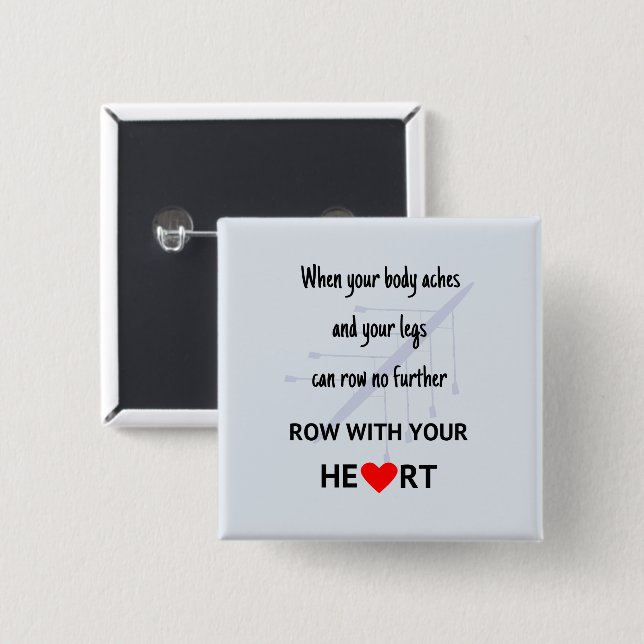 Reihe mit Ihrer Herzmotivation Button (Vorne & Hinten)