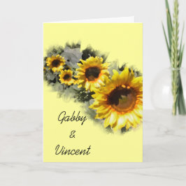 Reihe Sonnenblumen Garten Hochzeit Einladung