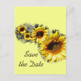Reihe Sonnenblumen Hochzeit Save the Date Ankündigungspostkarte