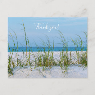 Reihe Strandhafer im weißen Sand Danke Postkarte