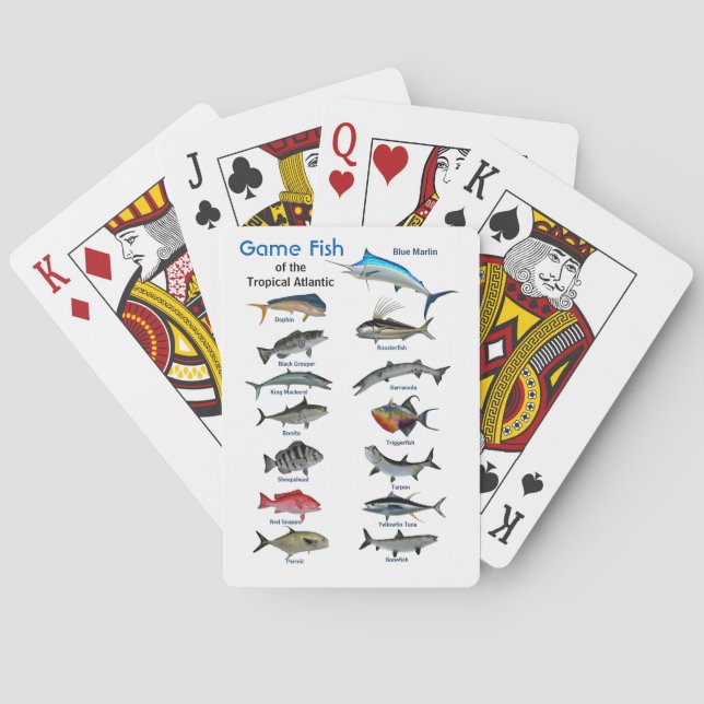 Reihe tropischer Wildfische im Atlantik Spielkarten (Rückseite)