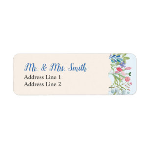 Reihe von Aquarelle-Wildblumen Hochzeitsmarken