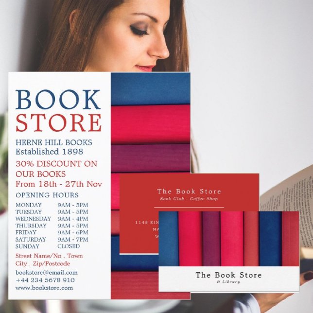 Reihe von Büchern, Buchladen Visitenkarte (Von Creator hochgeladen)