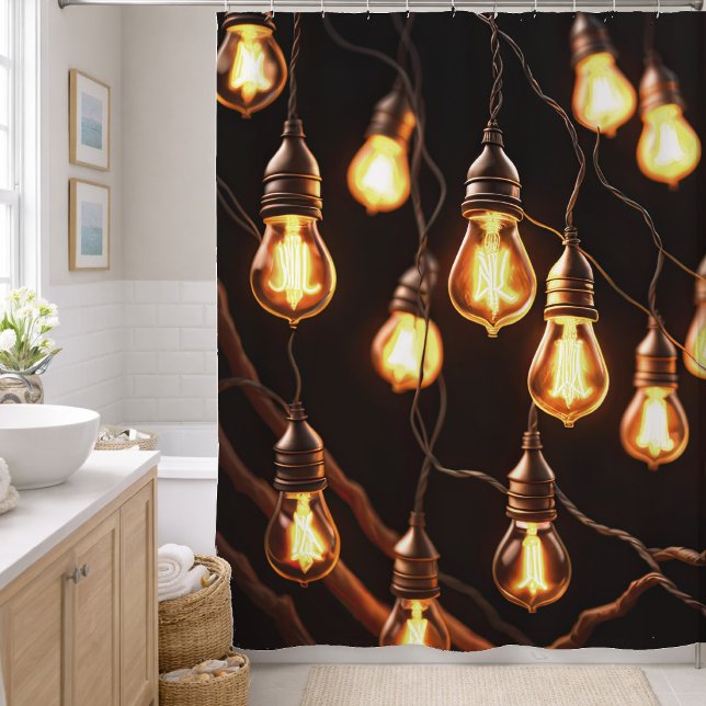 Reihe von Edison Lights Duschvorhang (Von Creator hochgeladen)