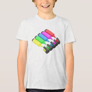 Reihe von fünf verschiedenen fluoreszierenden Stif Tri-Blend Shirt