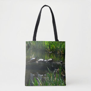 Reihe von grünen Naturfotos von Schildkröten Tasche
