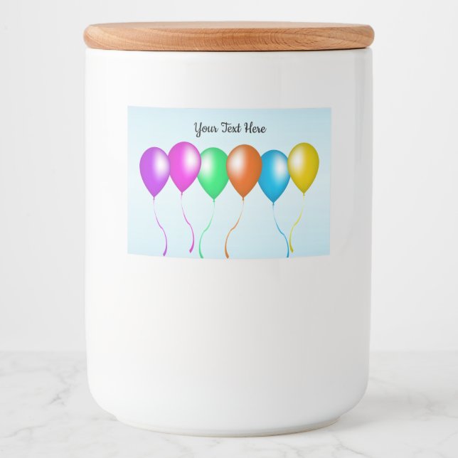 Reihe von hellen festlichen Balloons Viele Farben  Lebensmitteletikett (Vorderseite)