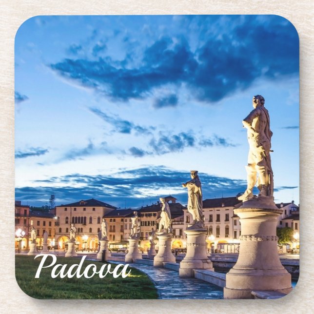 Reihe von illuminierten Statuen in Padova Getränkeuntersetzer (Vorderseite)