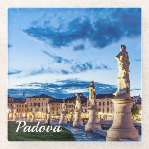 Reihe von illuminierten Statuen in Padova Glasuntersetzer
