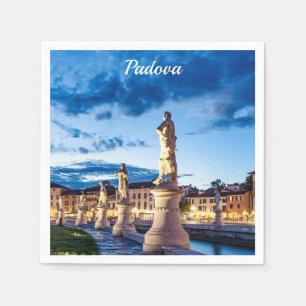 Reihe von illuminierten Statuen in Padova Serviette