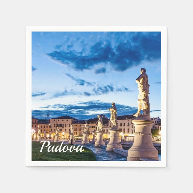 Reihe von illuminierten Statuen in Padova Serviette (Vorderseite)