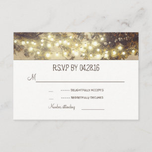 Reihe von Lichtern Natur Hochzeit im Freien RSVP K Karte