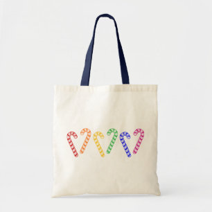 Reihe von Rainbow Candy Canes Tragetasche